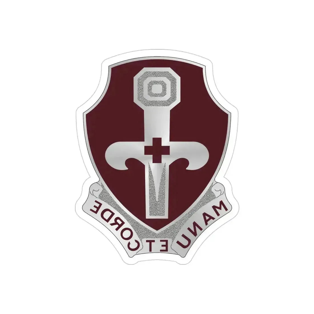 321 Medical Battalion (U.S. Army) REVERSE PRINT Transparent Die-Cut STICKER 4 Inch Die-Cut Transparent - The Sticker Space