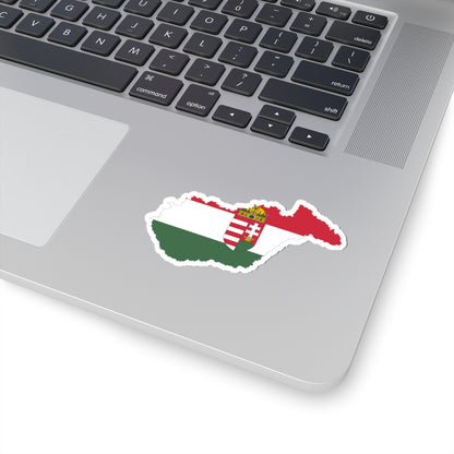 Flag-map of Hungary 1939-1940 (Hungary) STICKER Vinyl Kiss-Cut Decal