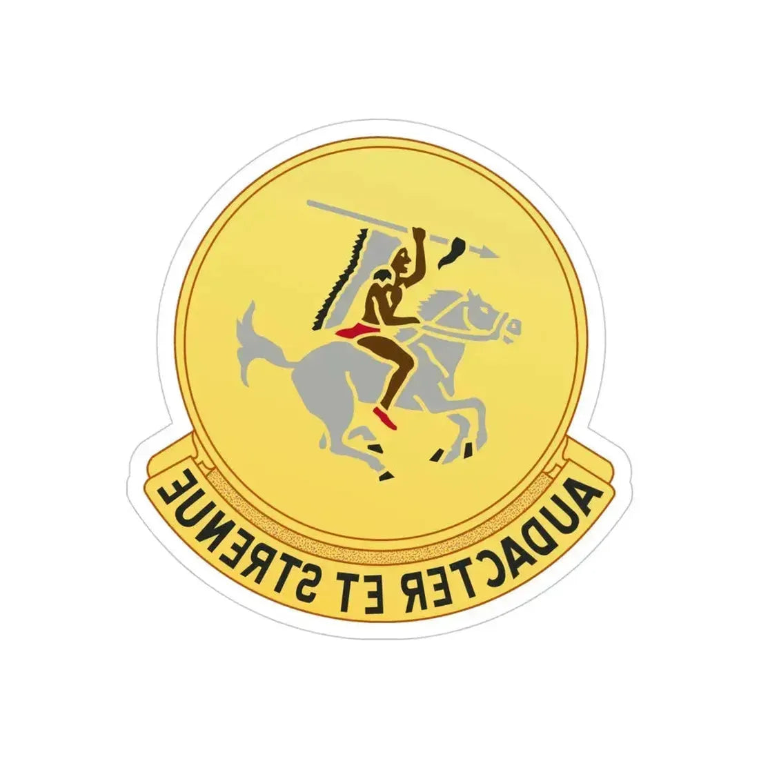 322 Cavalry Regiment (U.S. Army) REVERSE PRINT Transparent Die-Cut STICKER 4 Inch Die-Cut Transparent - The Sticker Space