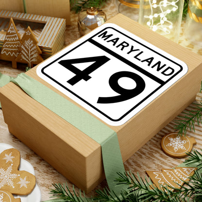 MD Route 49 (Maryland) (Road Sign) STICKER Vinyl Kiss-Cut Decal