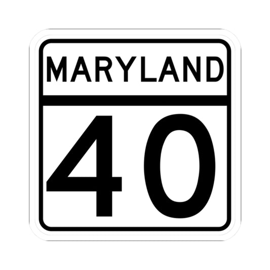 MD Route 40 (Maryland) (Road Sign) STICKER Vinyl Kiss-Cut Decal