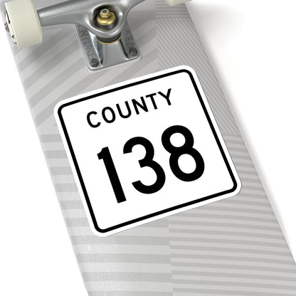 County 138 square (Minnesota) (Road Sign) STICKER Vinyl Kiss-Cut Decal