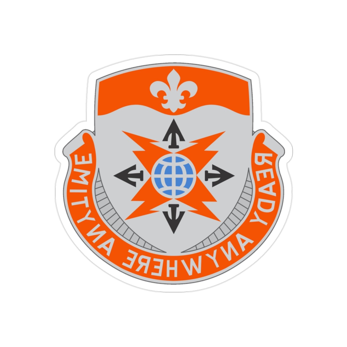 324 Signal Battalion (U.S. Army) REVERSE PRINT Transparent STICKER-2" × 2"-The Sticker Space