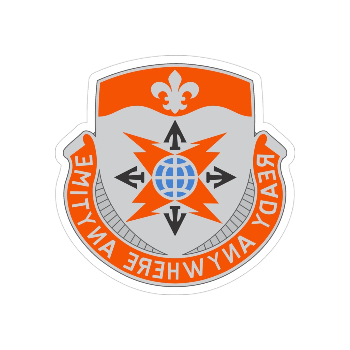 324 Signal Battalion (U.S. Army) REVERSE PRINT Transparent STICKER-3" × 3"-The Sticker Space