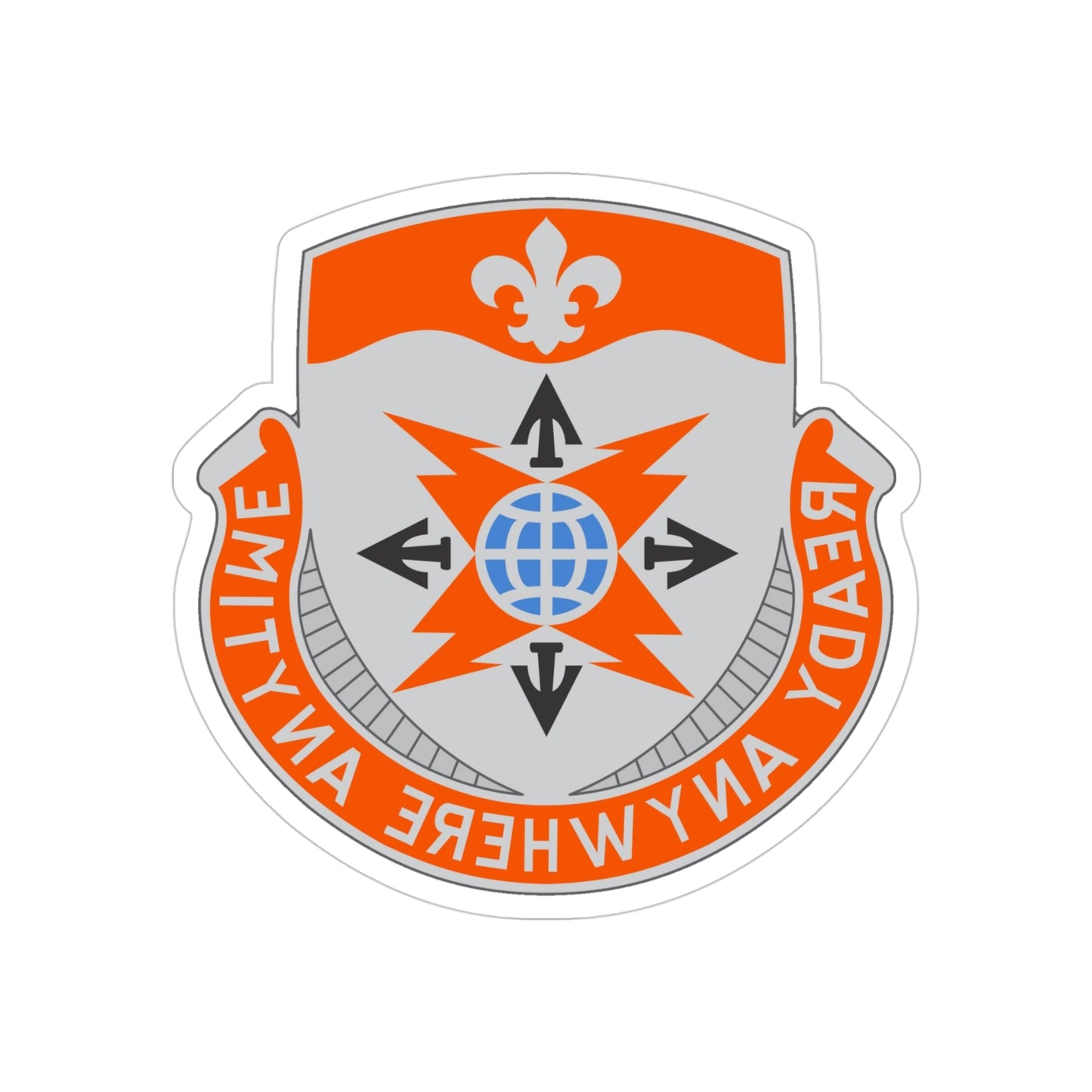 324 Signal Battalion (U.S. Army) REVERSE PRINT Transparent STICKER-4" × 4"-The Sticker Space