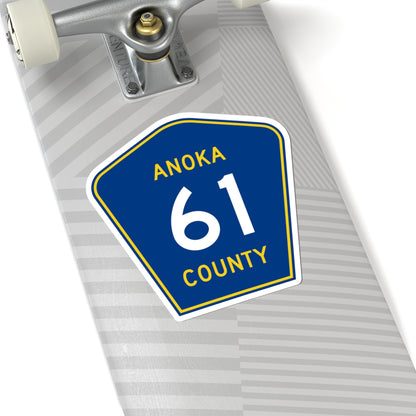 Anoka County 61 (Minnesota) (Road Sign) STICKER Vinyl Kiss-Cut Decal