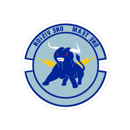 325 Civil Engineer Squadron AETC (U.S. Air Force) REVERSE PRINT Transparent STICKER-2" × 2"-The Sticker Space