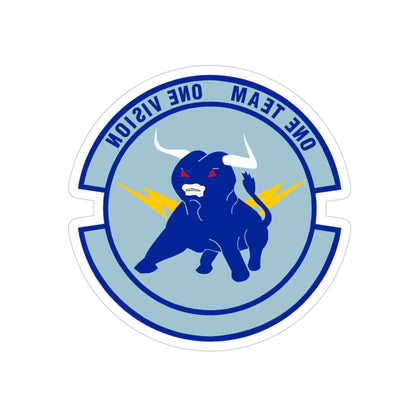 325 Civil Engineer Squadron AETC (U.S. Air Force) REVERSE PRINT Transparent STICKER-3" × 3"-The Sticker Space