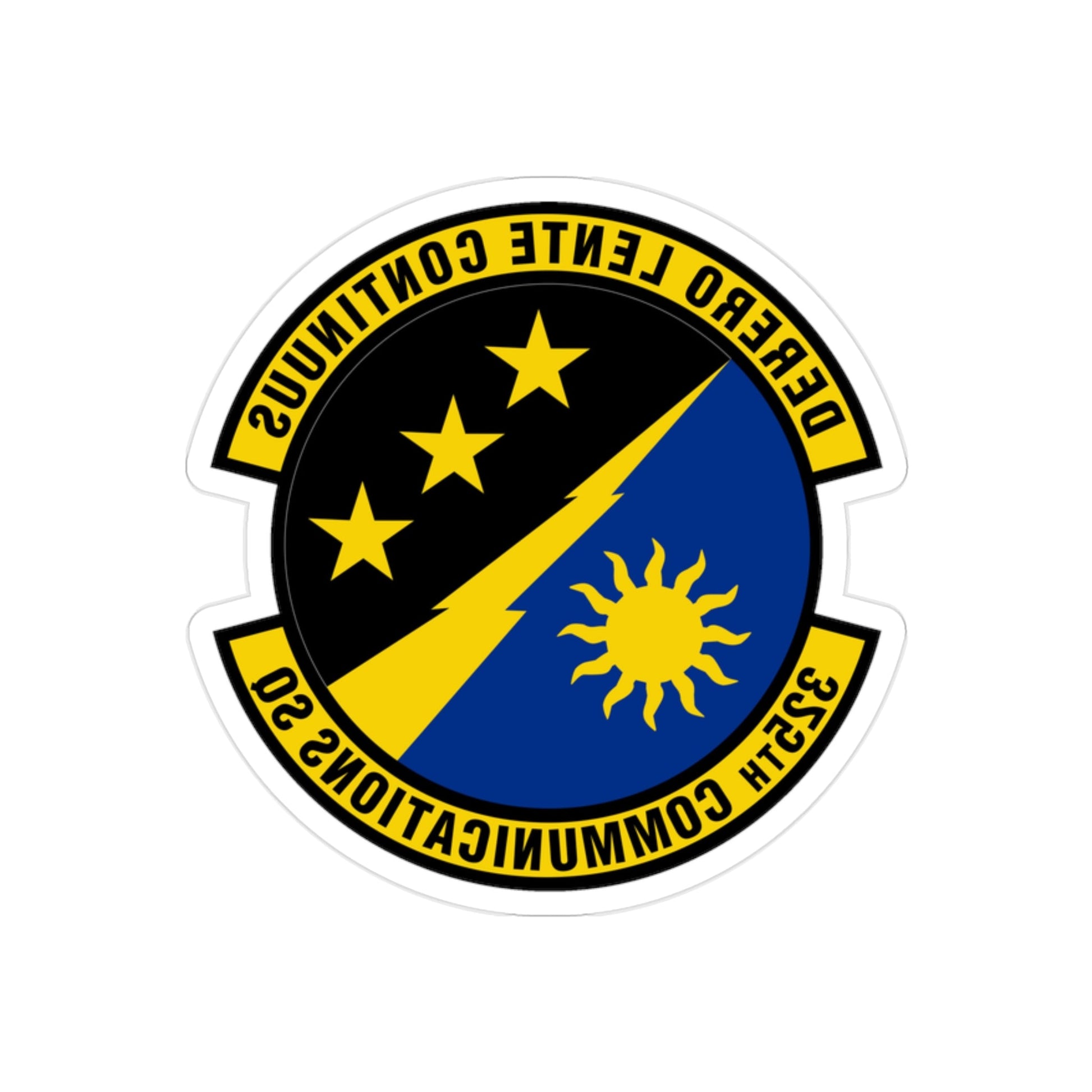 325 Communications Squadron ACC (U.S. Air Force) REVERSE PRINT Transparent STICKER-2" × 2"-The Sticker Space