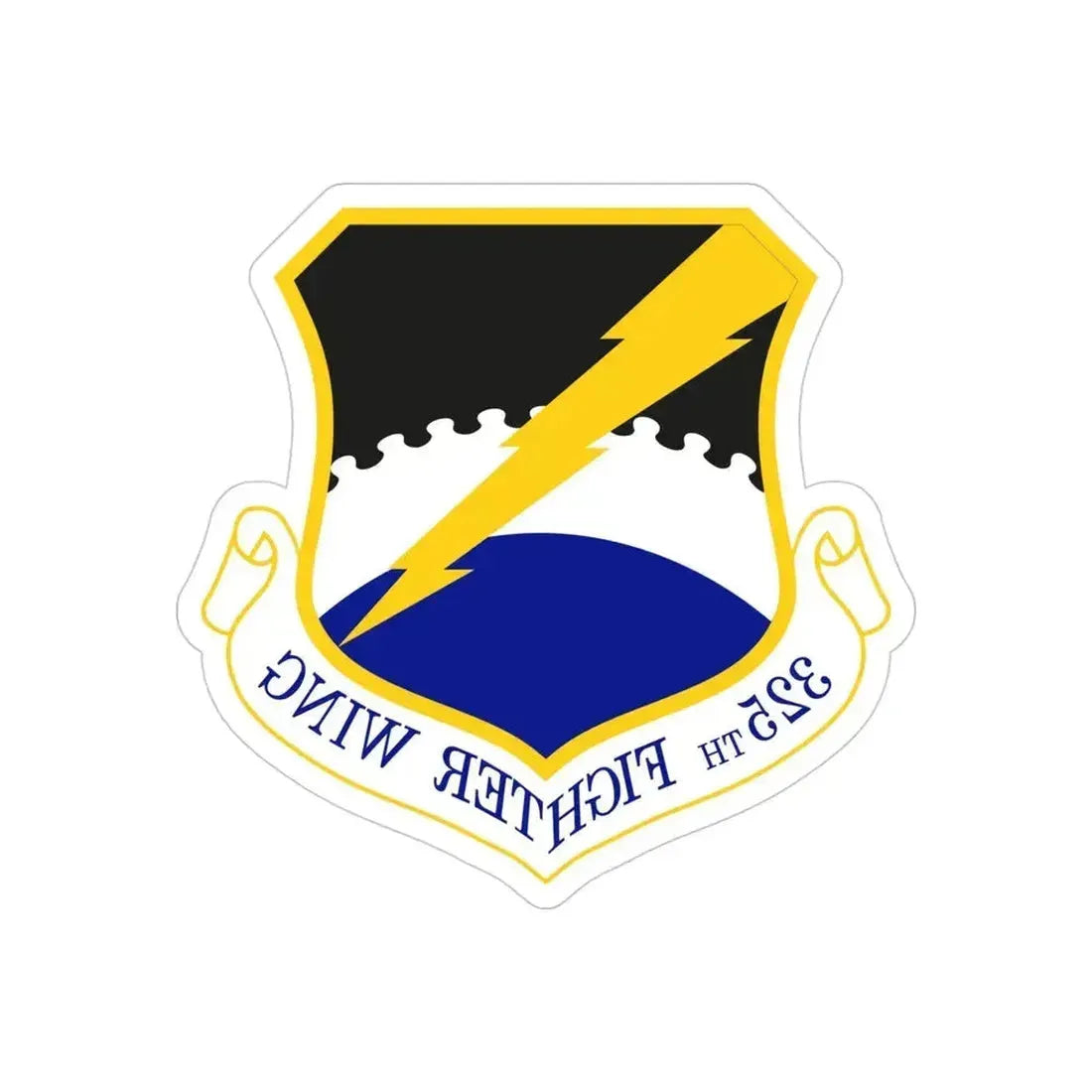 325 Fighter Wing ACC (U.S. Air Force) REVERSE PRINT Transparent Die-Cut STICKER 4 Inch Die-Cut Transparent - The Sticker Space