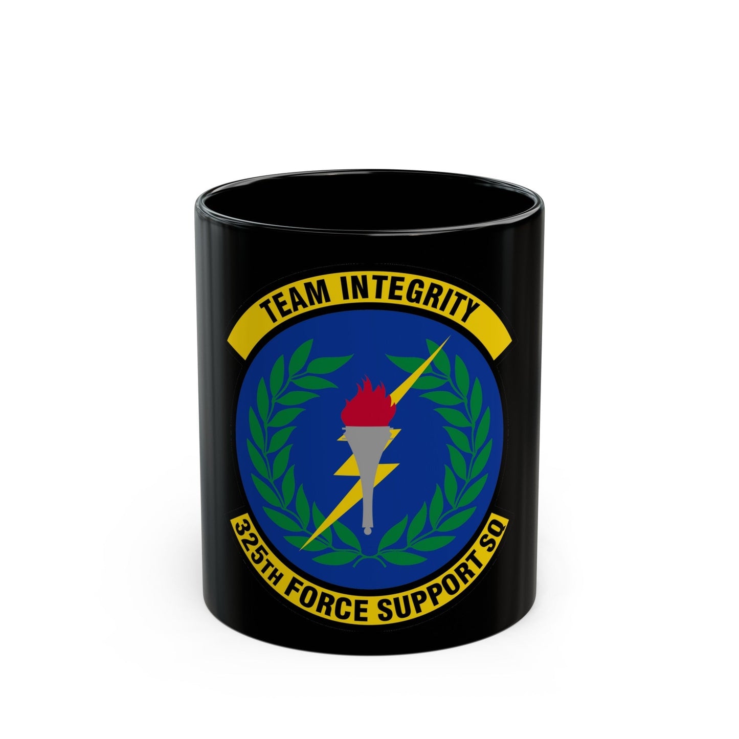 325 Force Support Squadron AETC (U.S. Air Force) Black Coffee Mug-11oz-The Sticker Space