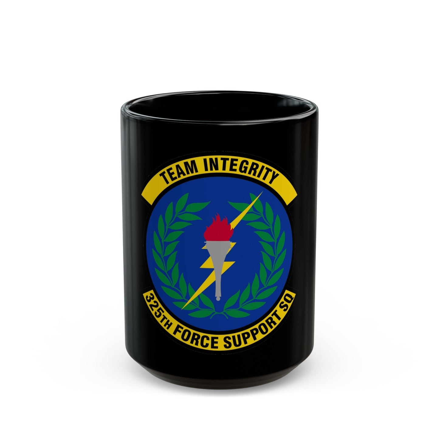 325 Force Support Squadron AETC (U.S. Air Force) Black Coffee Mug-15oz-The Sticker Space