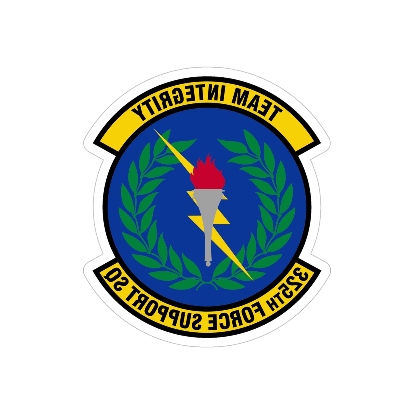 325 Force Support Squadron AETC (U.S. Air Force) REVERSE PRINT Transparent STICKER-4" × 4"-The Sticker Space