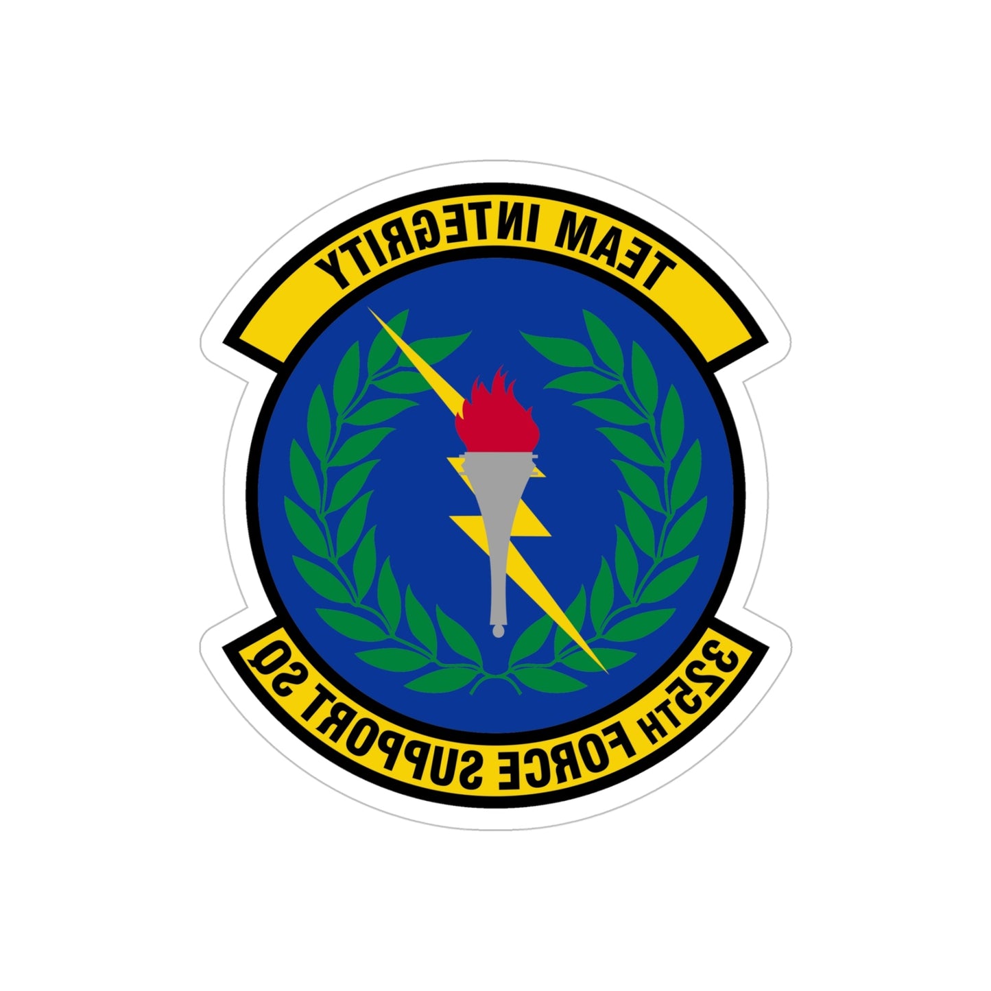 325 Force Support Squadron AETC (U.S. Air Force) REVERSE PRINT Transparent STICKER-5" × 5"-The Sticker Space