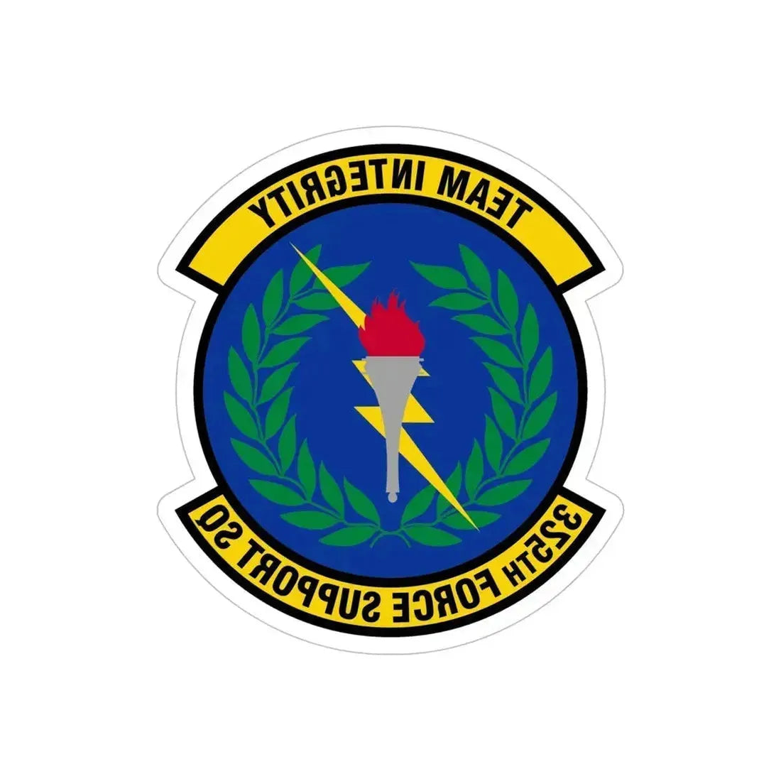 325 Force Support Squadron AETC (U.S. Air Force) REVERSE PRINT Transparent Die-Cut STICKER 6 Inch Die-Cut Transparent - The Sticker Space