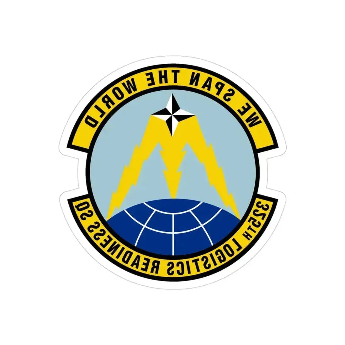 325 Logistics Readiness Squadron ACC (U.S. Air Force) REVERSE PRINT Transparent Die-Cut STICKER 3 Inch Die-Cut Transparent - The Sticker Space