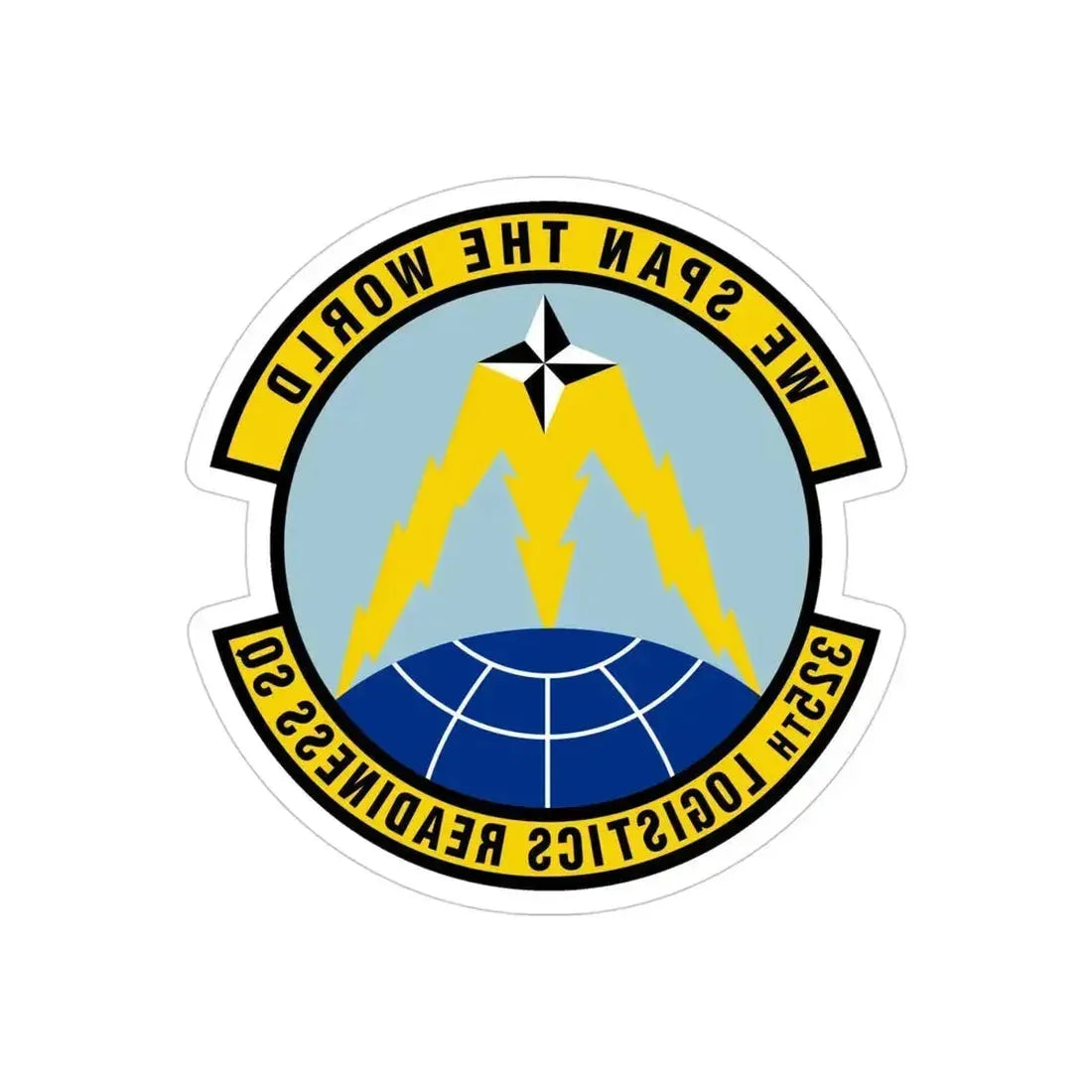 325 Logistics Readiness Squadron ACC (U.S. Air Force) REVERSE PRINT Transparent Die-Cut STICKER 4 Inch Die-Cut Transparent - The Sticker Space
