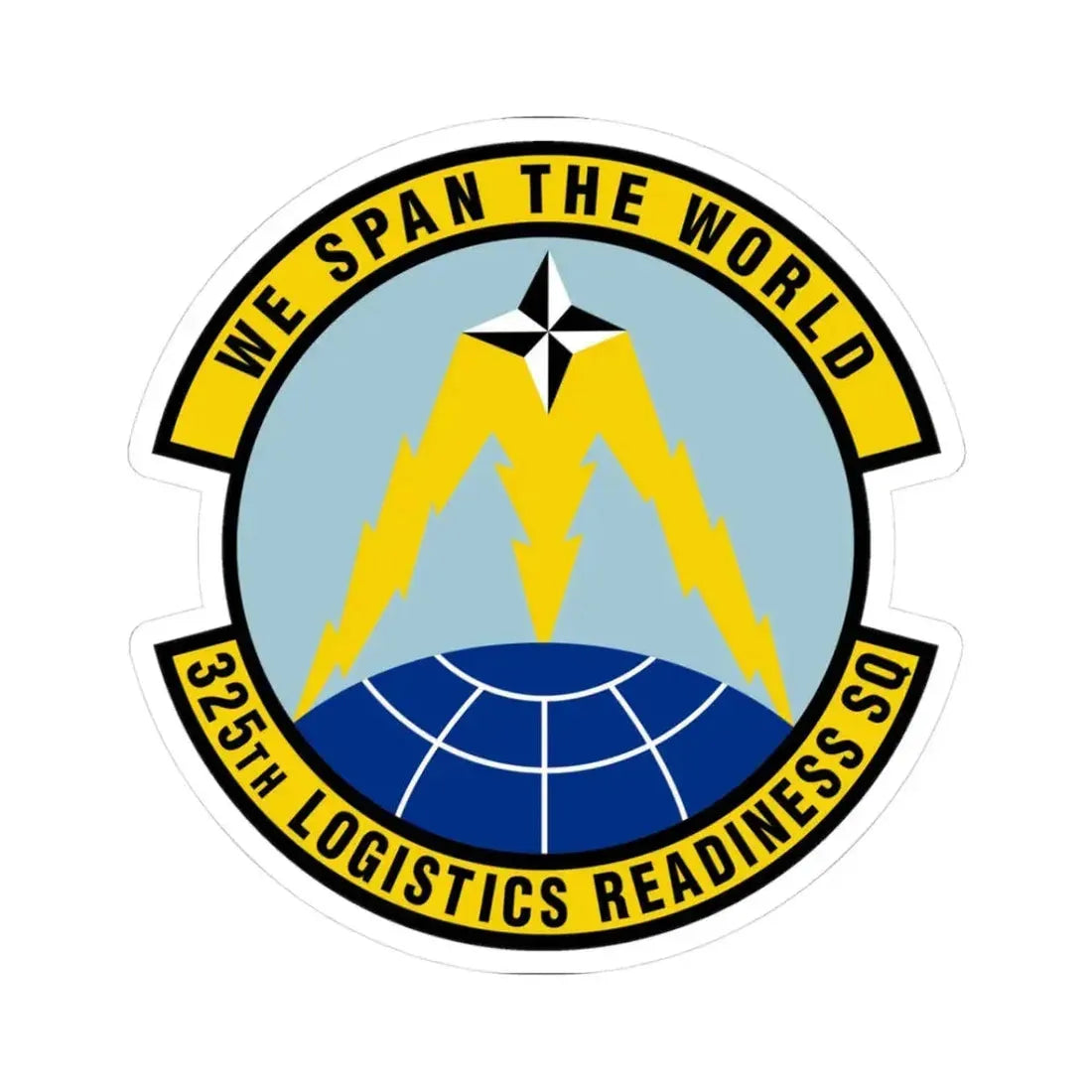 325 Logistics Readiness Squadron ACC (U.S. Air Force) STICKER Vinyl Kiss-Cut Decal 3 Inch White - The Sticker Space