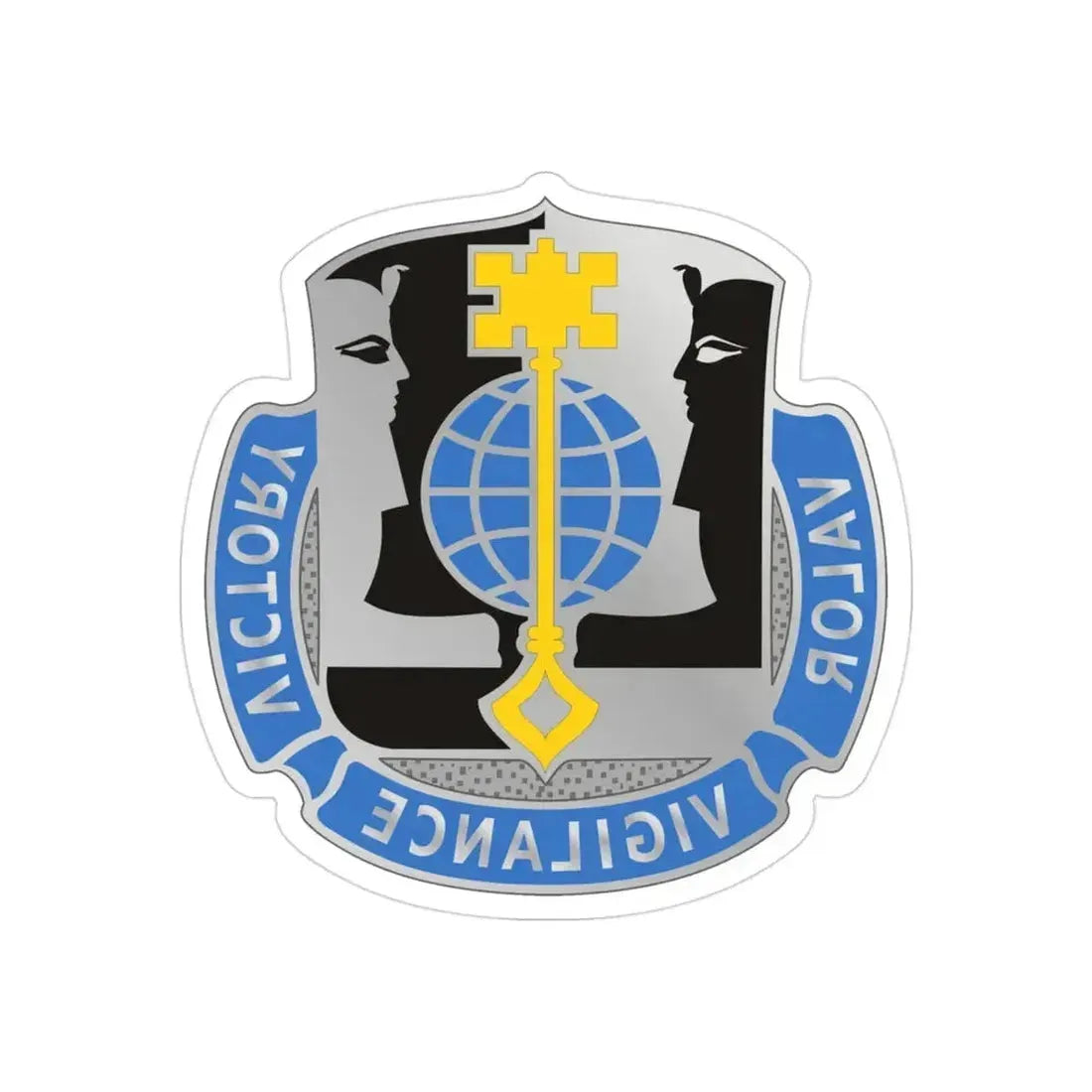 325 Military Intelligence Battalion (U.S. Army) REVERSE PRINT Transparent Die-Cut STICKER 3 Inch Die-Cut Transparent - The Sticker Space
