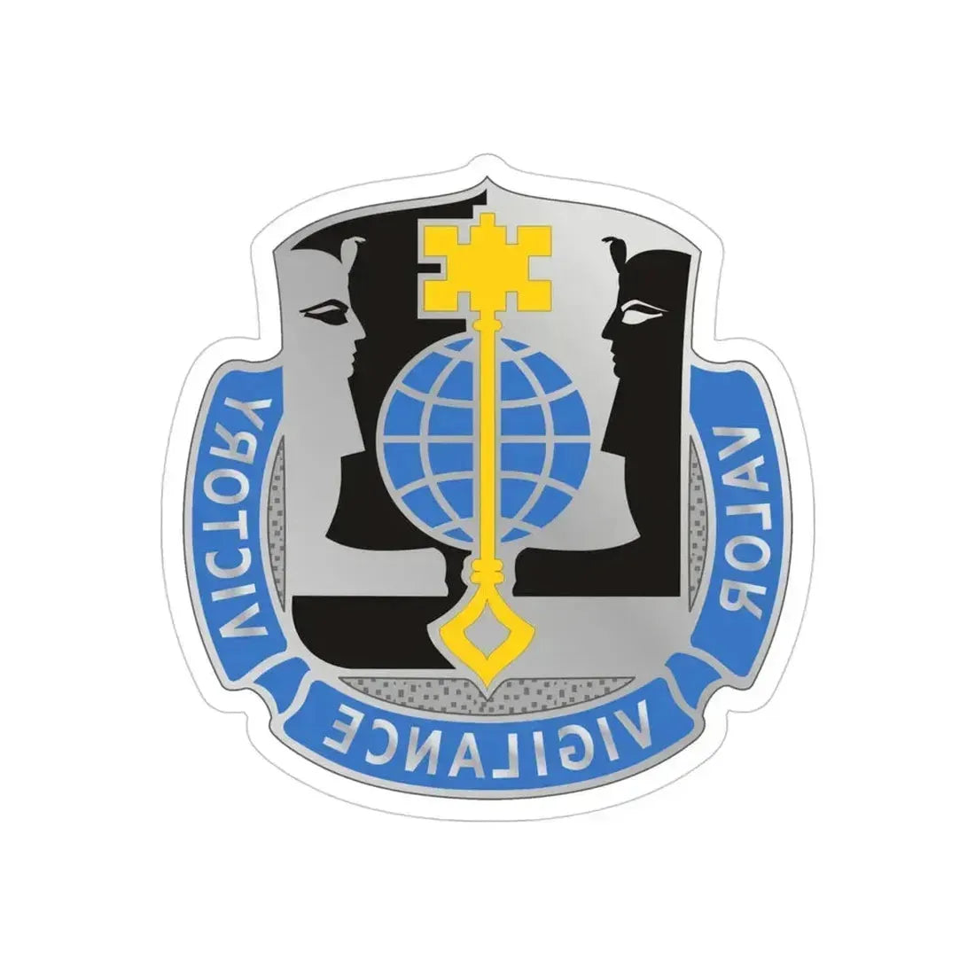 325 Military Intelligence Battalion (U.S. Army) REVERSE PRINT Transparent Die-Cut STICKER 4 Inch Die-Cut Transparent - The Sticker Space