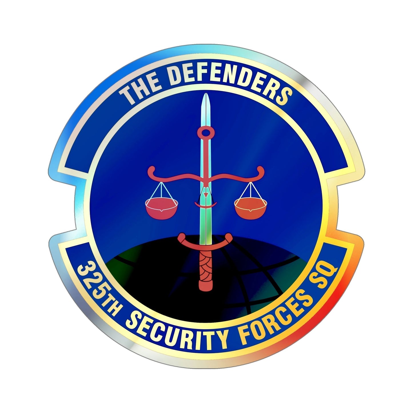 325 Security Forces Squadron ACC (U.S. Air Force) Holographic STICKER Die-Cut Vinyl Decal-5 Inch-The Sticker Space