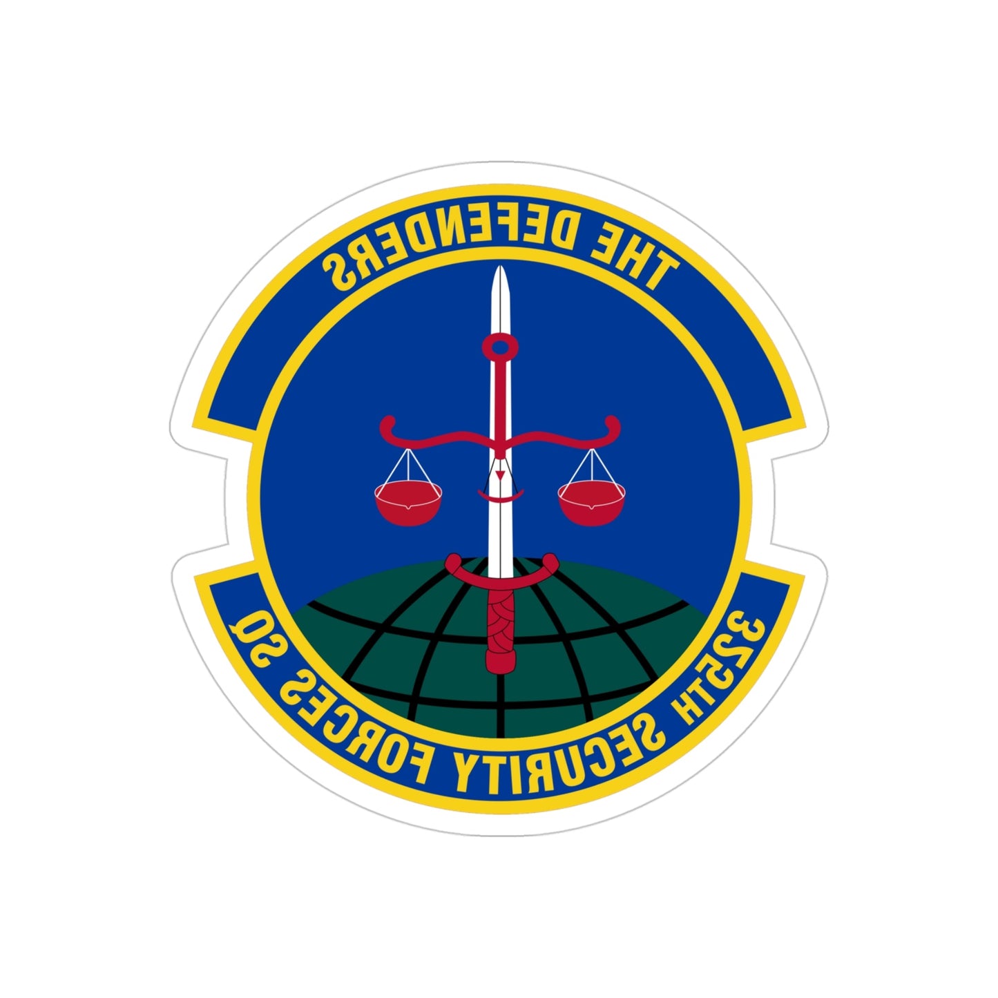 325 Security Forces Squadron ACC (U.S. Air Force) REVERSE PRINT Transparent STICKER-4 Inch-The Sticker Space