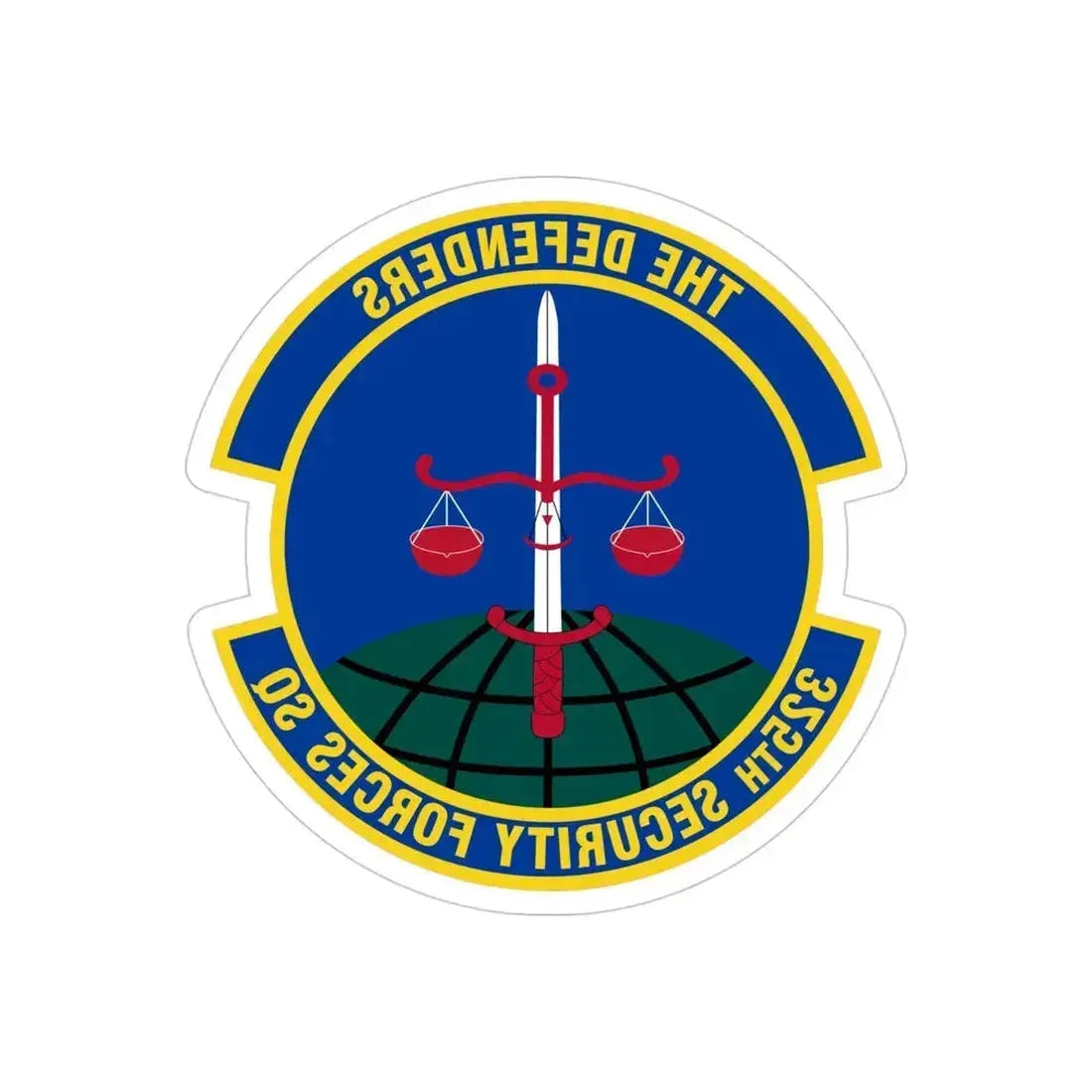 325 Security Forces Squadron ACC (U.S. Air Force) REVERSE PRINT Transparent Die-Cut STICKER 4 Inch Die-Cut Transparent - The Sticker Space