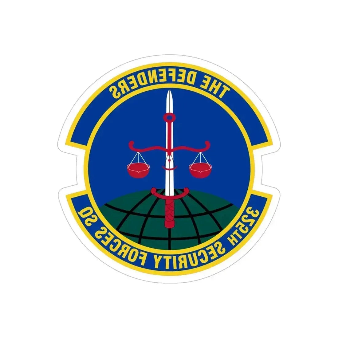 325 Security Forces Squadron ACC (U.S. Air Force) REVERSE PRINT Transparent Die-Cut STICKER 5 Inch Die-Cut Transparent - The Sticker Space