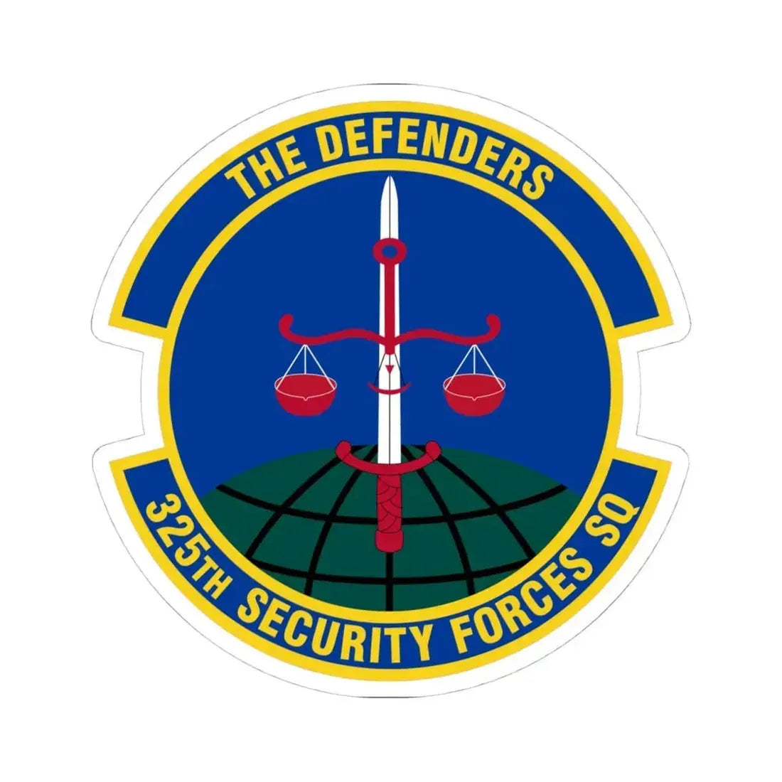 325 Security Forces Squadron ACC (U.S. Air Force) STICKER Vinyl Kiss-Cut Decal 4 Inch White - The Sticker Space