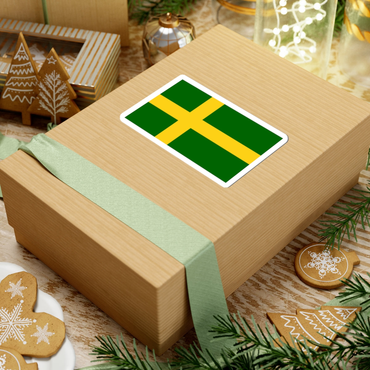 Flag of Oland (Sweden) STICKER Vinyl Kiss-Cut Decal