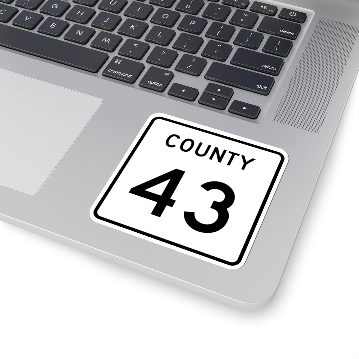 County 43 square (Minnesota) (Road Sign) STICKER Vinyl Kiss-Cut Decal
