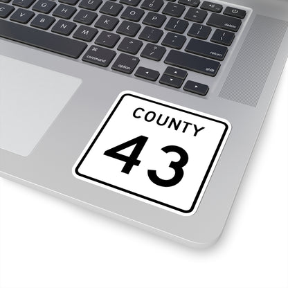 County 43 square (Minnesota) (Road Sign) STICKER Vinyl Kiss-Cut Decal