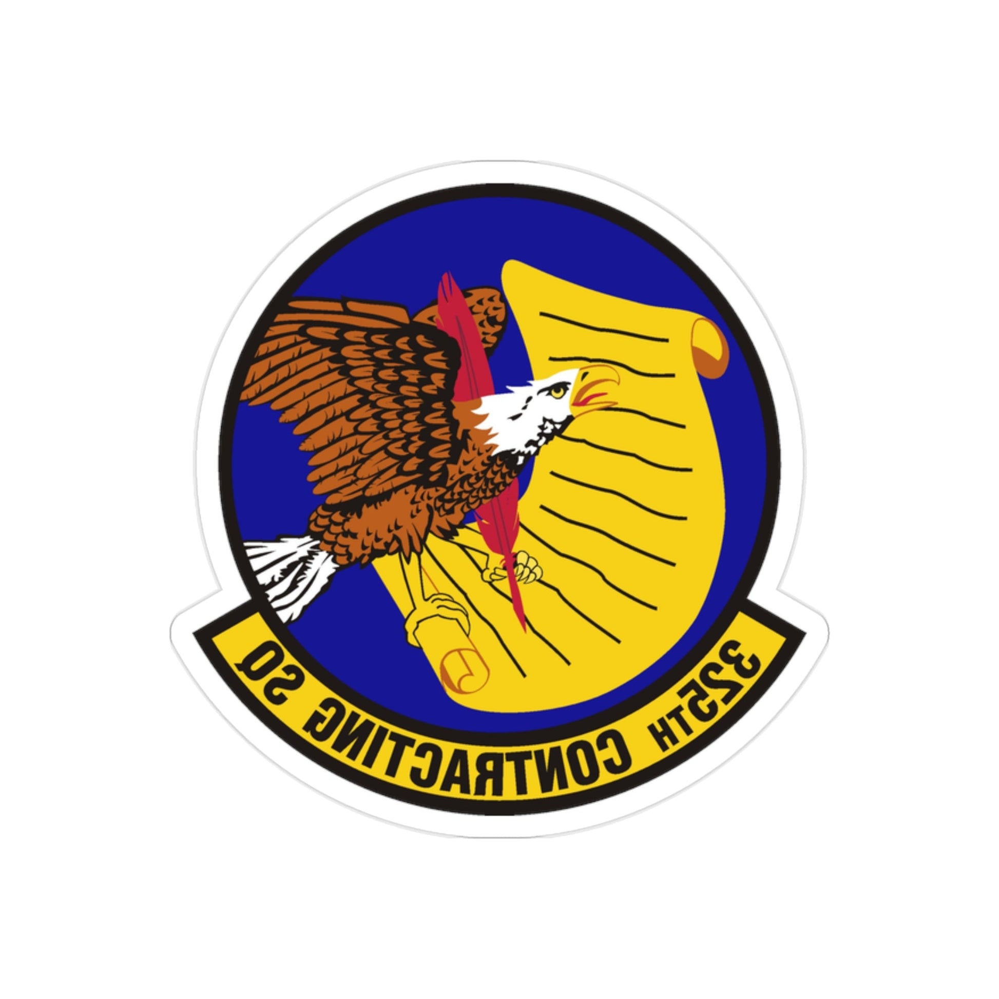 325th Contracting Squadron (U.S. Air Force) REVERSE PRINT Transparent STICKER-2" × 2"-The Sticker Space