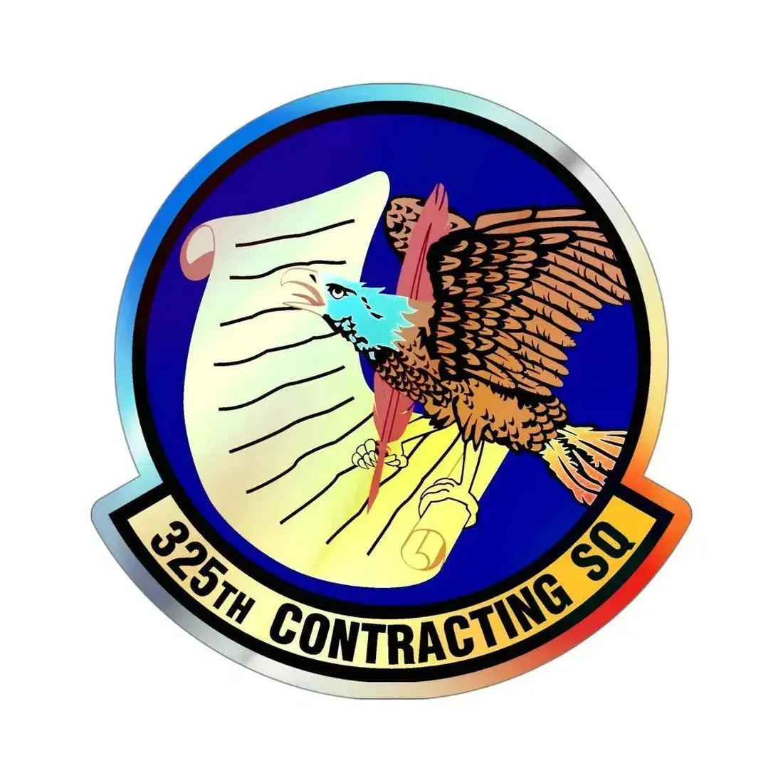 325th Contracting Squadron (U.S. Air Force) Holographic STICKER Die-Cut Vinyl Decal 4 Inch Holographic - The Sticker Space