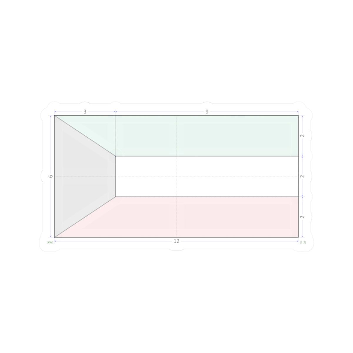 Flag of Kuwait construction sheet (Kuwait) STICKER Vinyl Kiss-Cut Decal