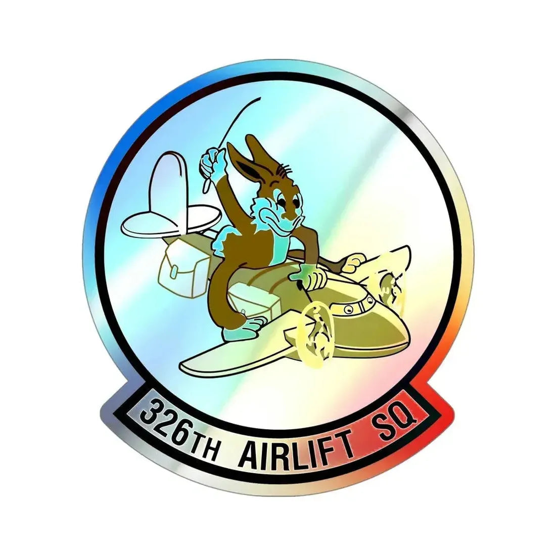 326th Airlift Squadron (U.S. Air Force) Holographic STICKER Die-Cut Vinyl Decal 4 Inch Holographic - The Sticker Space