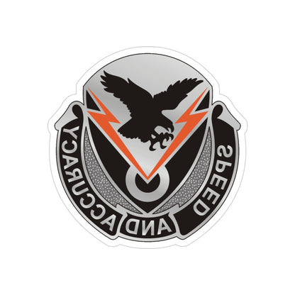 327 Signal Battalion (U.S. Army) REVERSE PRINT Transparent STICKER-4" × 4"-The Sticker Space