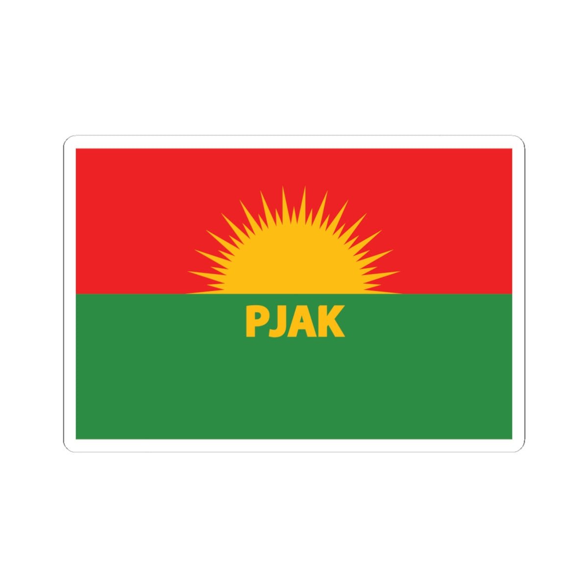 Flag of Partiya Jiyana Azad a Kurdistanê (Iran) STICKER Vinyl Kiss-Cut Decal