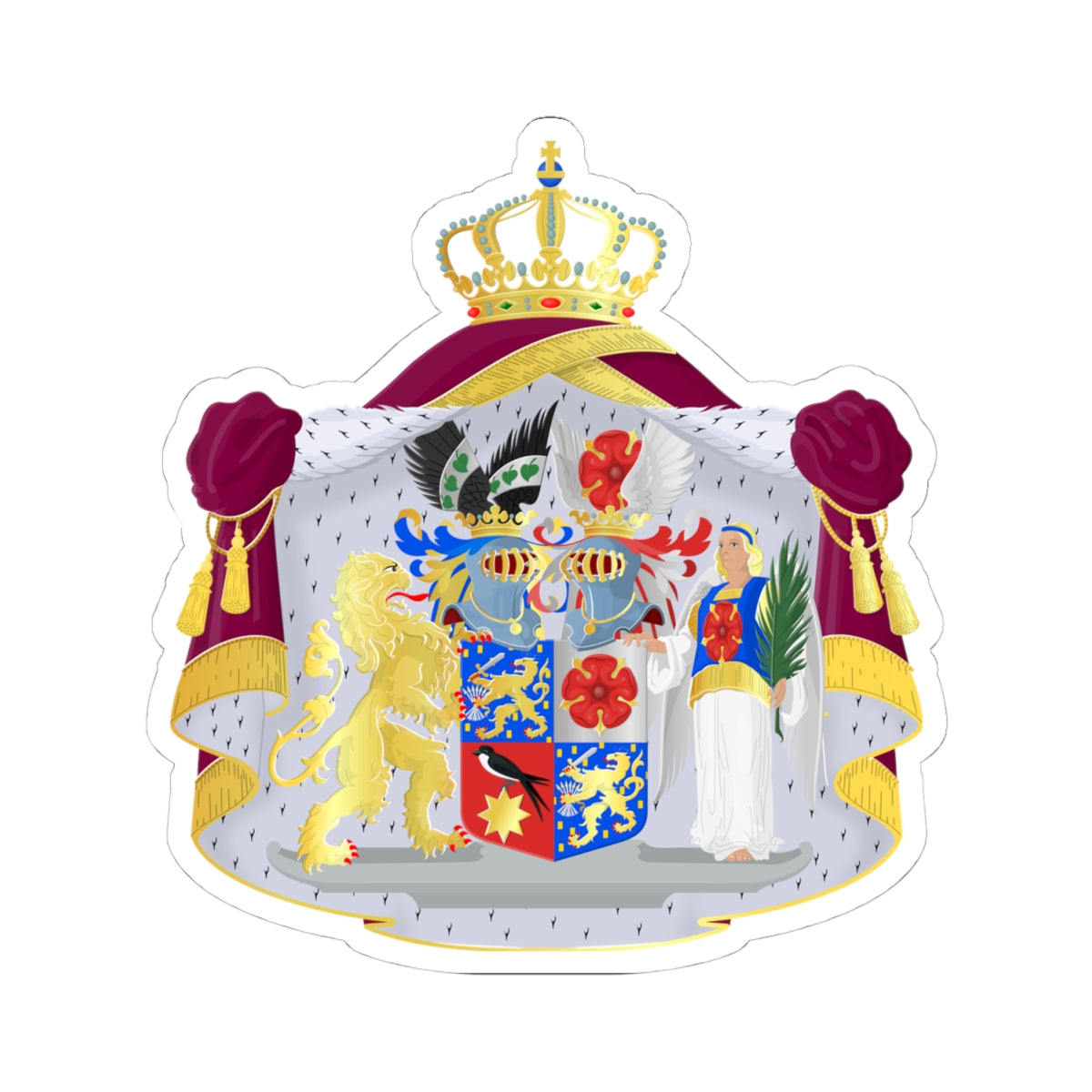 Bernhard der Nederlanden prins van Lippe-Biesterfeld wapen (Netherlands) (Coat of Arms) STICKER Vinyl Kiss-Cut Decal