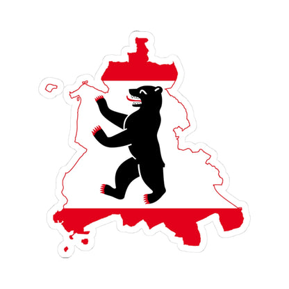 Flag map of West Berlin 1949-1990 (Germany) STICKER Vinyl Kiss-Cut Decal