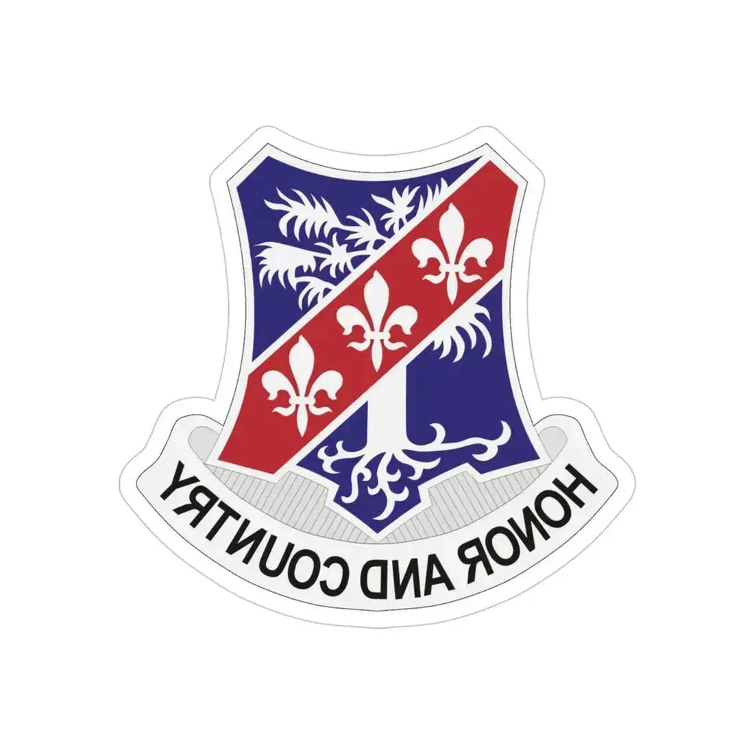 327th Infantry Regiment (U.S. Army) REVERSE PRINT Transparent Die-Cut STICKER 4 Inch Die-Cut Transparent - The Sticker Space