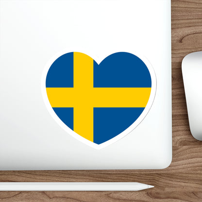 Heart Flag of Sweden - STICKER Vinyl Die-Cut Decal