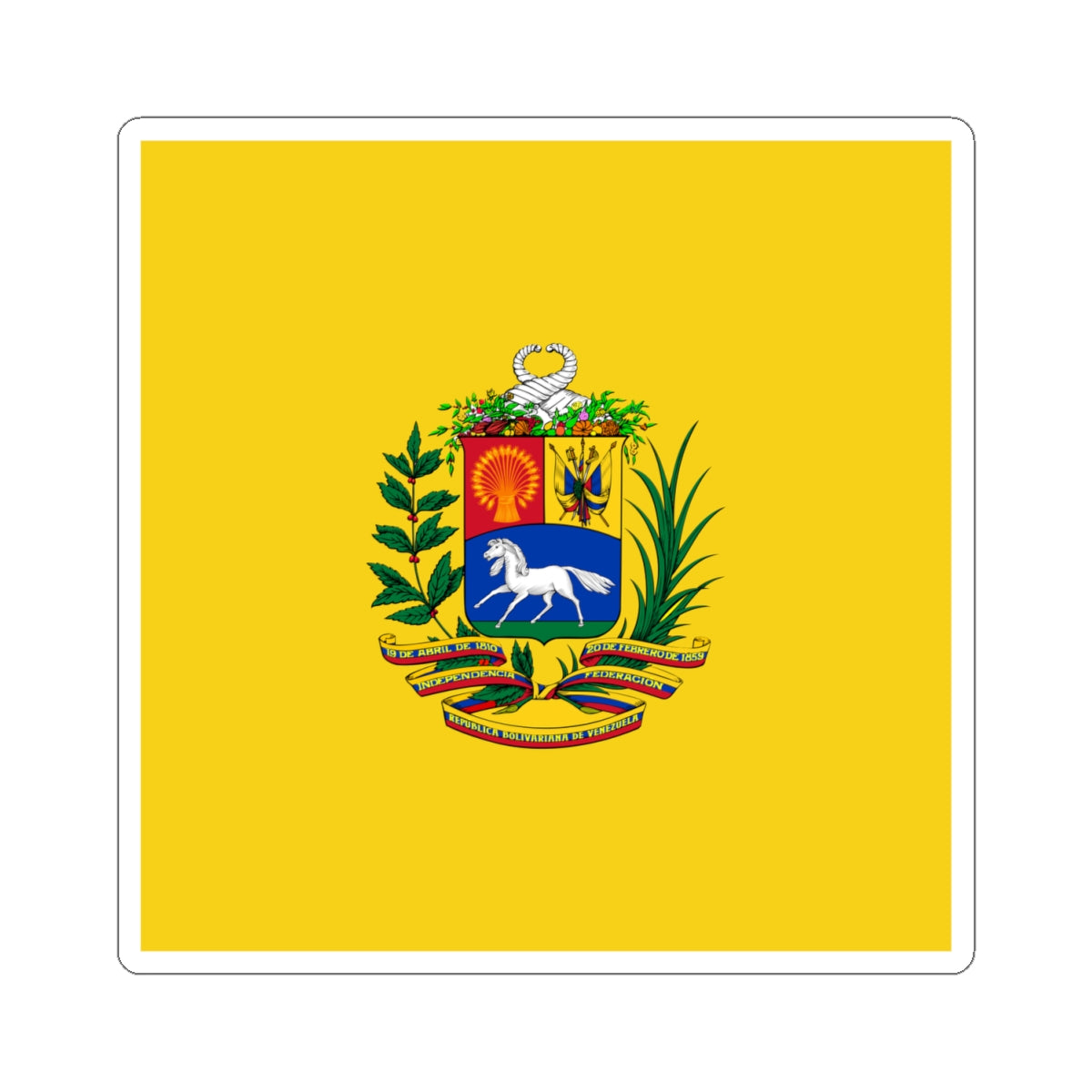 Presidential Army flag of Venezuela (Venezuela) STICKER Vinyl Kiss-Cut Decal