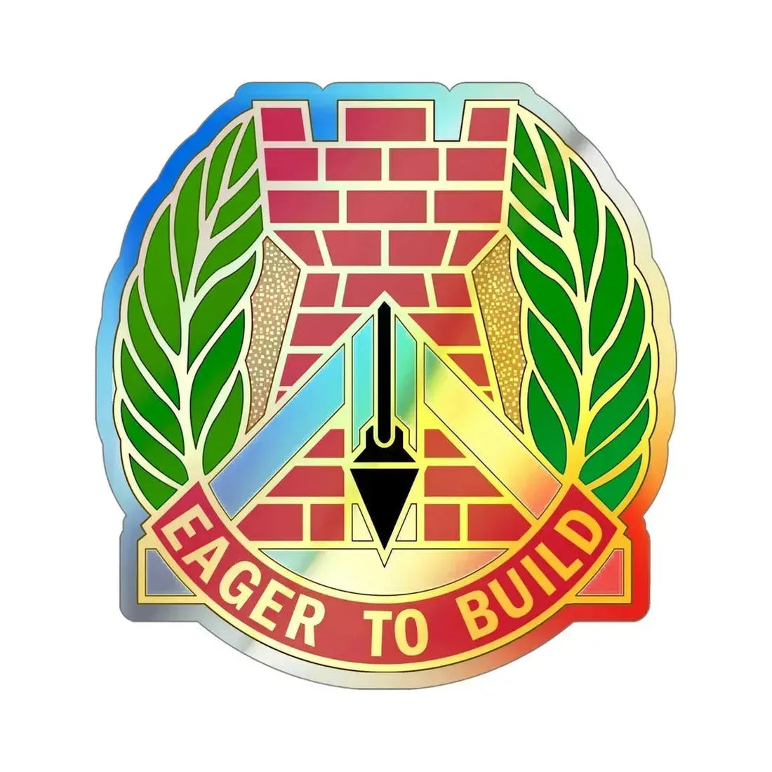 329 Engineer Group (U.S. Army) Holographic STICKER Die-Cut Vinyl Decal 5 Inch Holographic - The Sticker Space