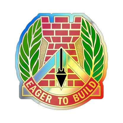 329 Engineer Group (U.S. Army) Holographic STICKER Die-Cut Vinyl Decal 5 Inch Holographic - The Sticker Space