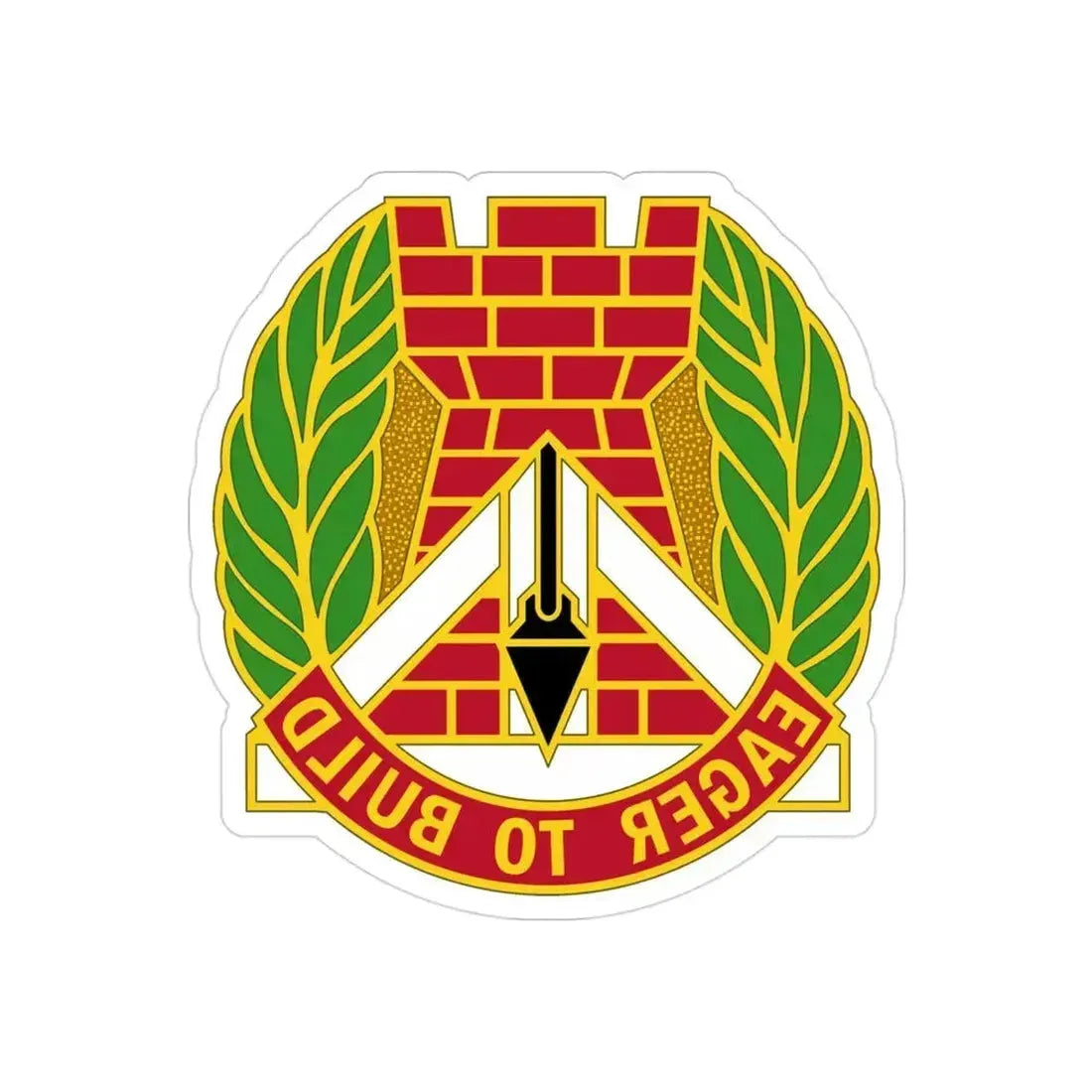 329 Engineer Group (U.S. Army) REVERSE PRINT Transparent Die-Cut STICKER 3 Inch Die-Cut Transparent - The Sticker Space