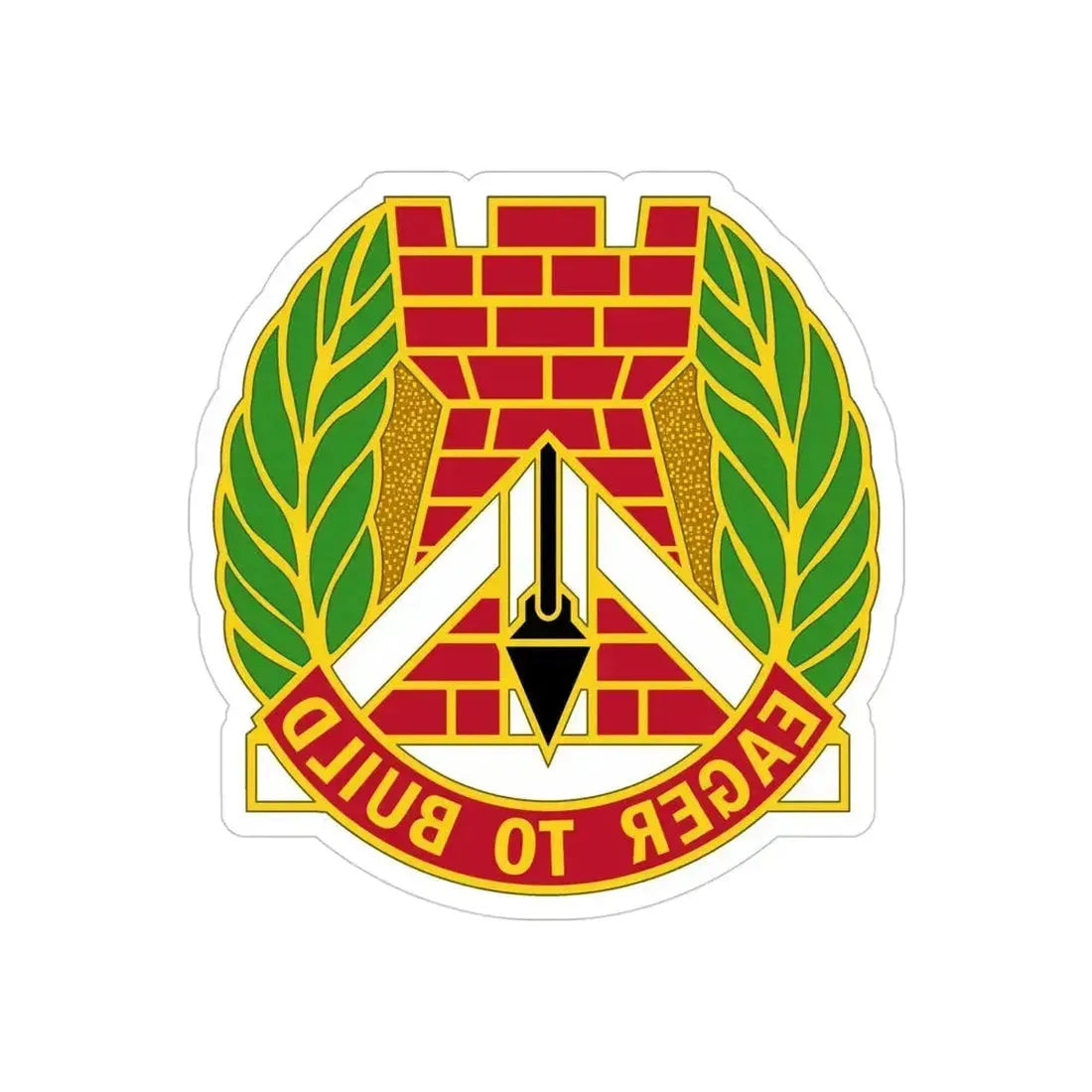 329 Engineer Group (U.S. Army) REVERSE PRINT Transparent Die-Cut STICKER 4 Inch Die-Cut Transparent - The Sticker Space