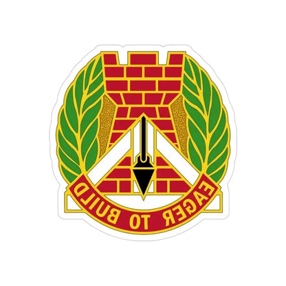 329 Engineer Group (U.S. Army) REVERSE PRINT Transparent Die-Cut STICKER 4 Inch Die-Cut Transparent - The Sticker Space