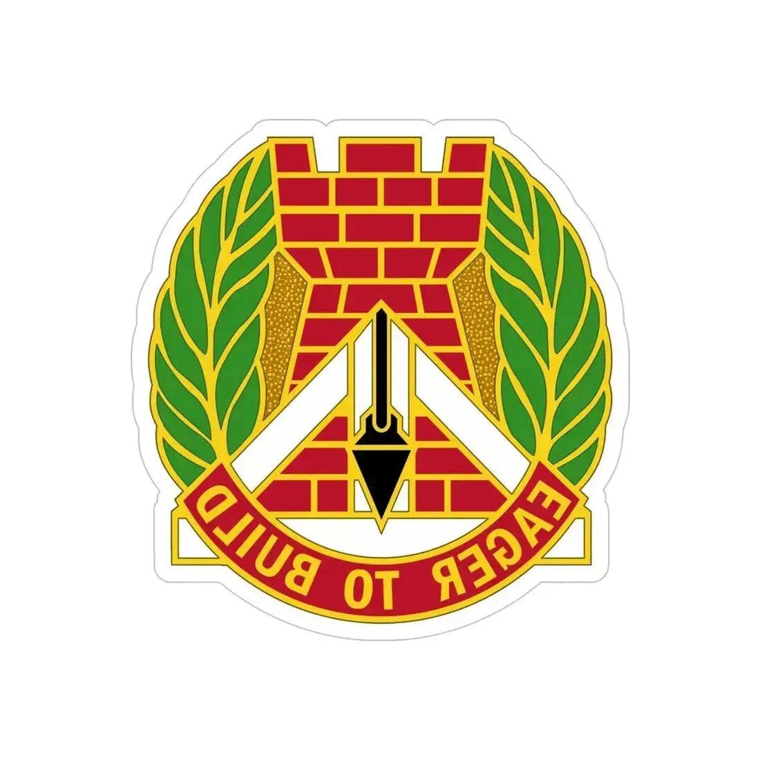 329 Engineer Group (U.S. Army) REVERSE PRINT Transparent Die-Cut STICKER 5 Inch Die-Cut Transparent - The Sticker Space