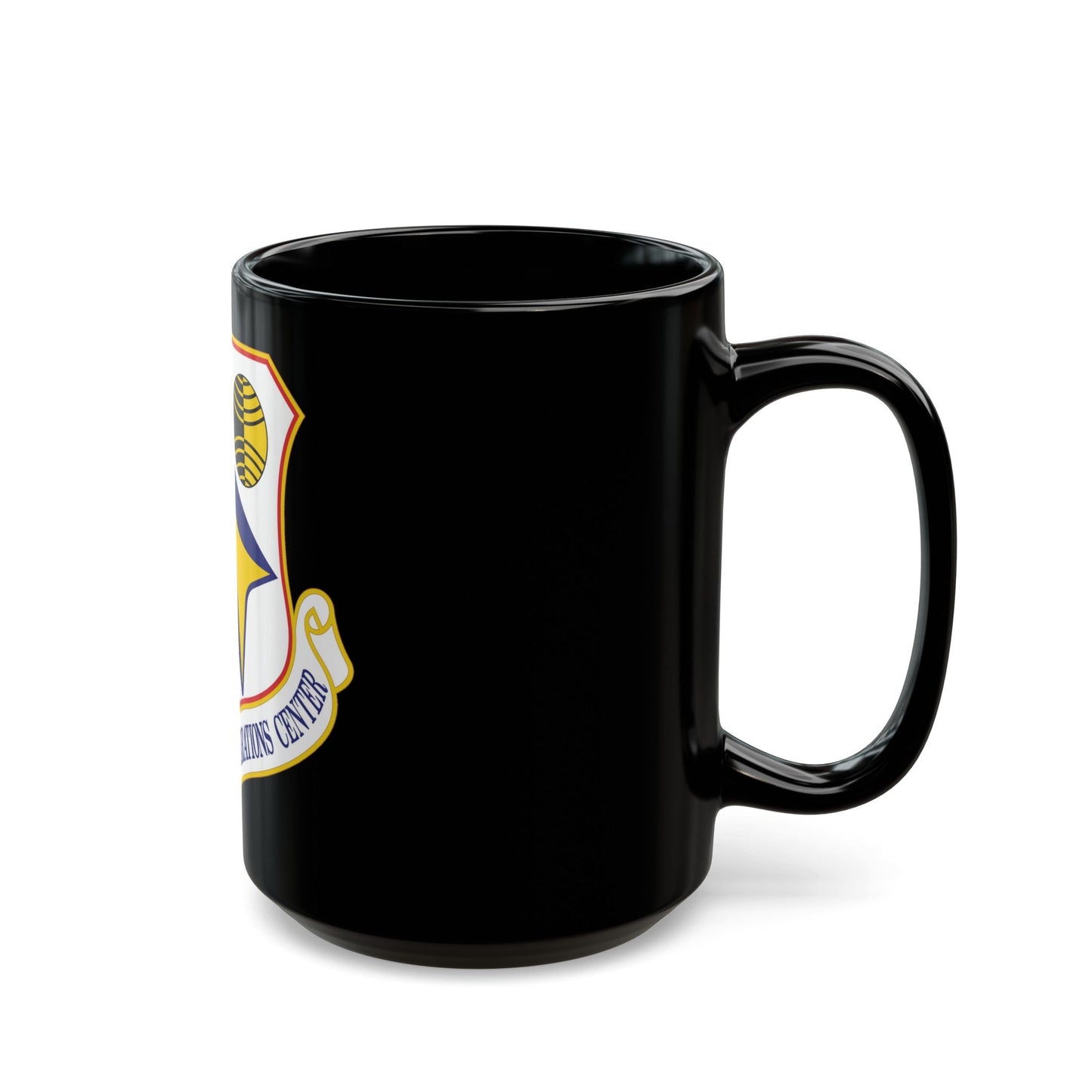 32d Air and Space Operations Center (U.S. Air Force) Black Coffee Mug-The Sticker Space